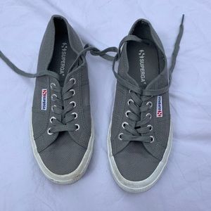Superga grey lace up sneakers size 7